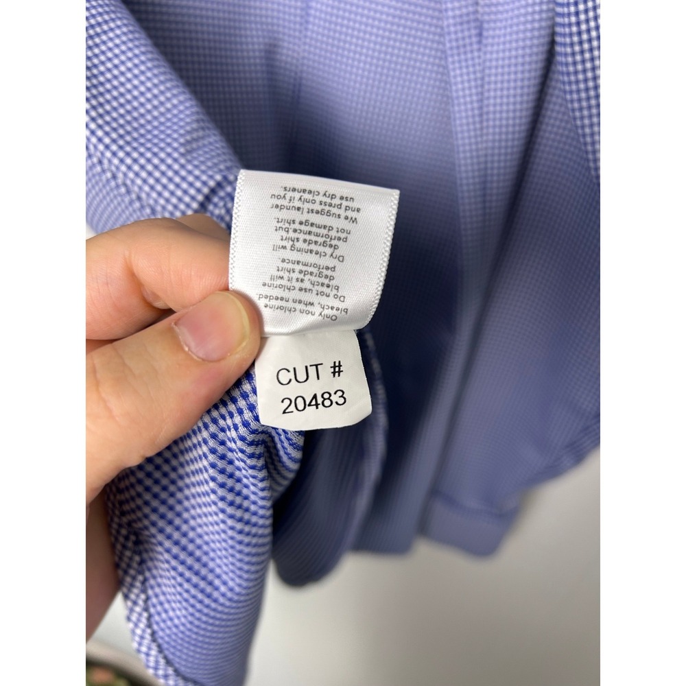 Mizzen+Main Button Down Mens L Blue Gingham Spinnaker‎ Trim Fit Performance - Picture 8 of 8